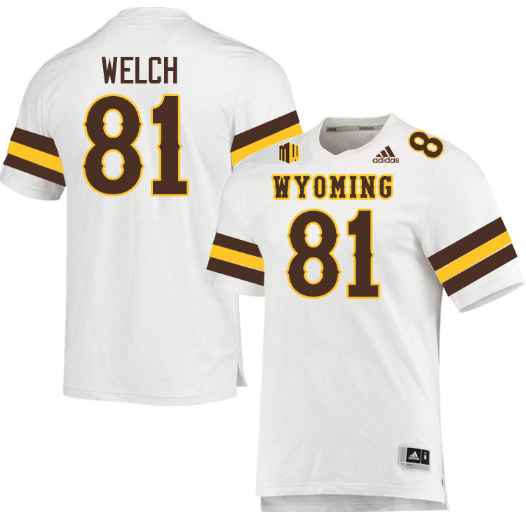 Wyoming Cowboys #81 Treyton Welch College Football Jerseys,Uniforms-White Wyoming Cowboys #81 Treyton Welch College Football Jerseys,Uniforms-White
